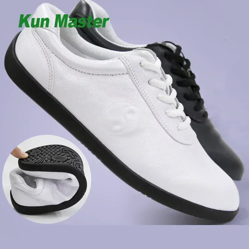 New Genuine Leather Kung Fu Tai Chi Shoes Martial Art Shoes Sneakers Soft Cowhide Breathable Comfortable Men Women 2025