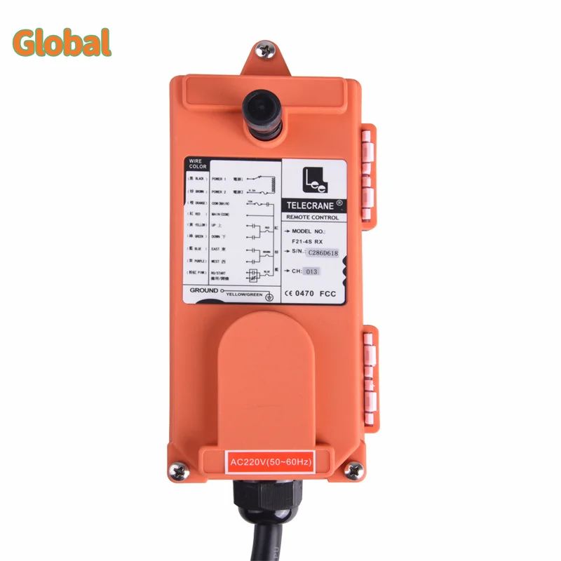 F21-4S 4 buttons singIe speed industrial Wireless Radio Crane Remote Control switches Hoist track crane Lift controller