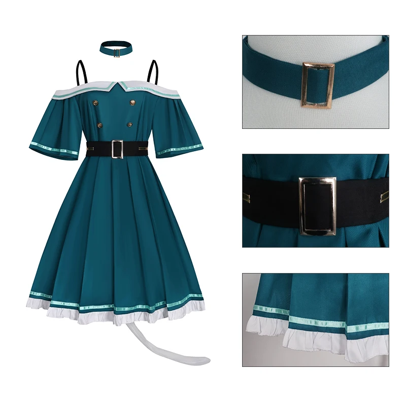 Game Project Sekai PJSK ‌Kusanagi Nene Cosplay Costume Green Dress Anime Clothing Halloween Uniform Party Prop Uniform