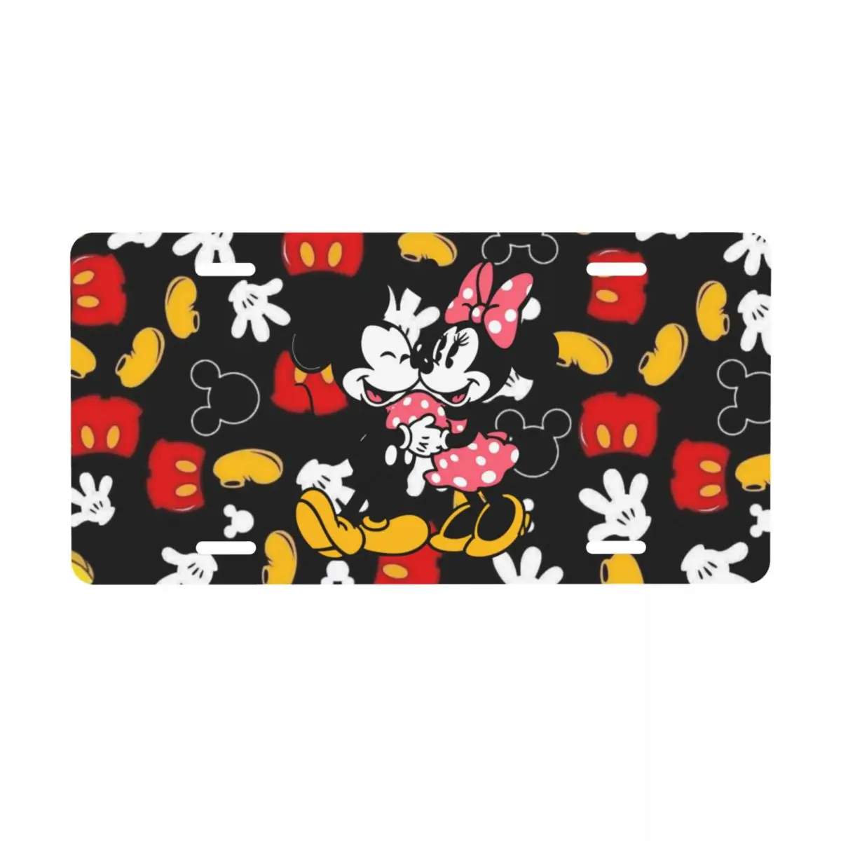 

Custom Mickey Mouse License Plate Cover Aluminum Metal Novelty Decorative Car Front License Plate Vanity Tag 6 X 12 Inch
