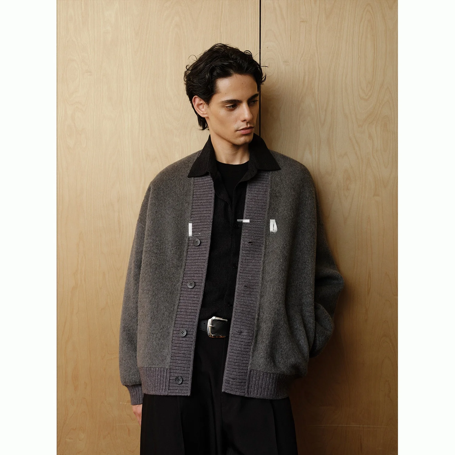 

V-Neck Men's Short Woolen Jacket Winter New Style Vintage Fashion Warmth Casual Fit Youth Popular White Goose down Coat