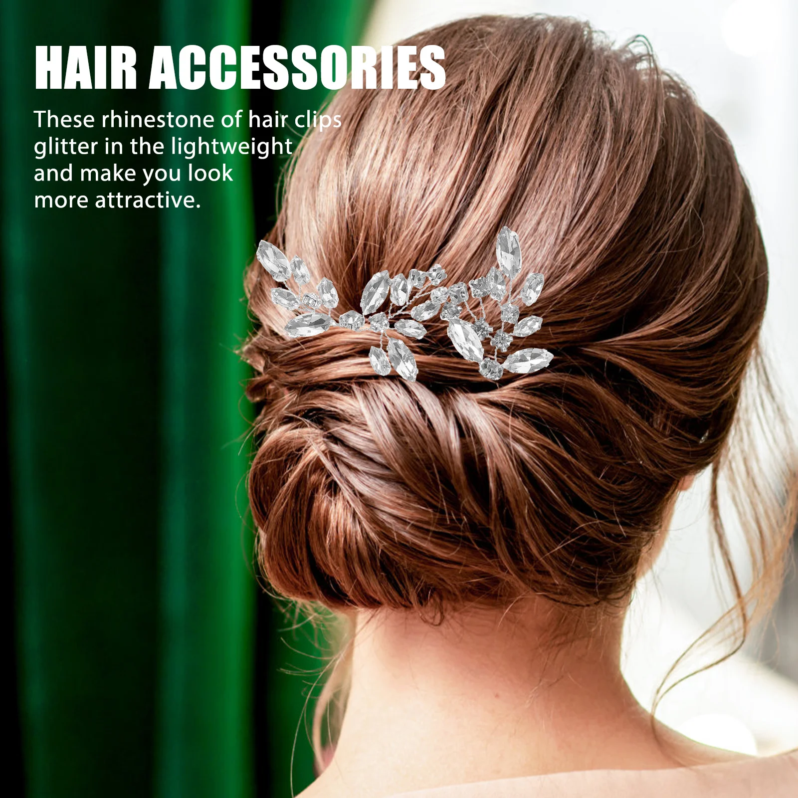 

3Pcs Shiny Crystal Hair Pins Elegant Wedding Hair Accessories for Women Bridal Headpieces Bridesmaids Party Banquet Style