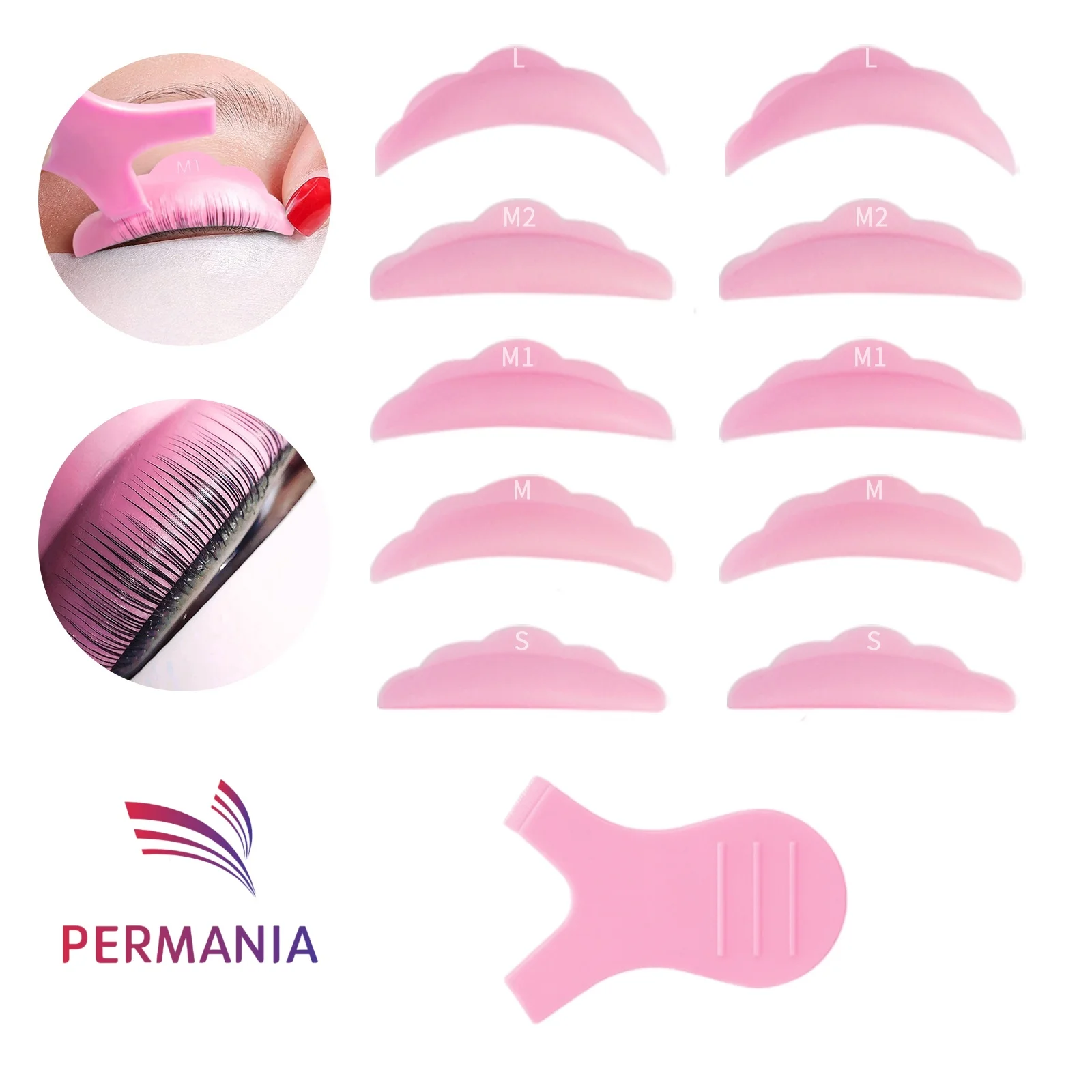 PERMANIA 5 pares de silicone cílios perm almofada y escova de cílios 3d aplicador modelador de cílios hastes escudo maquiagem ferramentas de levantamento