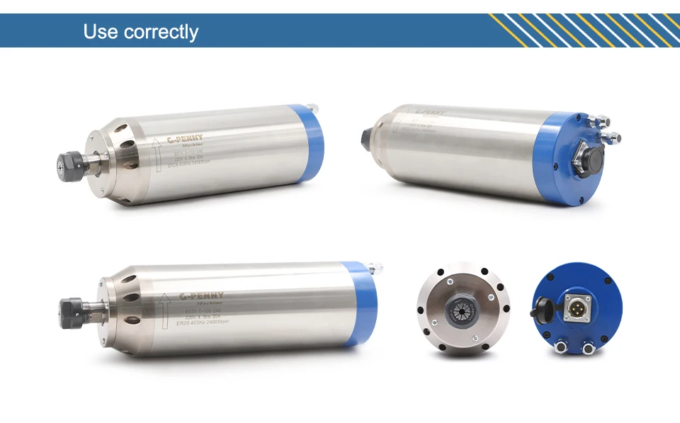 G-Penny 220V/380V 4,5KW CNC Wassergekühlter Spindelmotor Bullet-Typ ER20 100mm 24000rpm 400Hz Holzbearbeitungs-Frässpindel – Detail 10