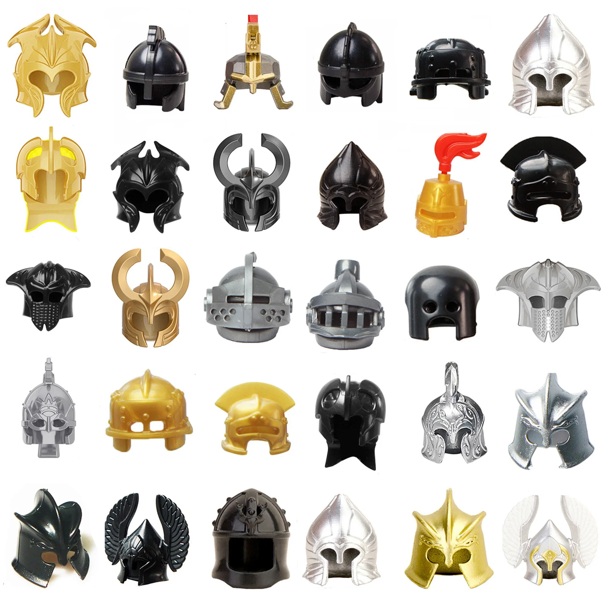 

MOC Medieval Military Helmet Armor Cuirass Neckguard Gorget For Legion Army Building Blocks Accessories Figures Bricks Toys