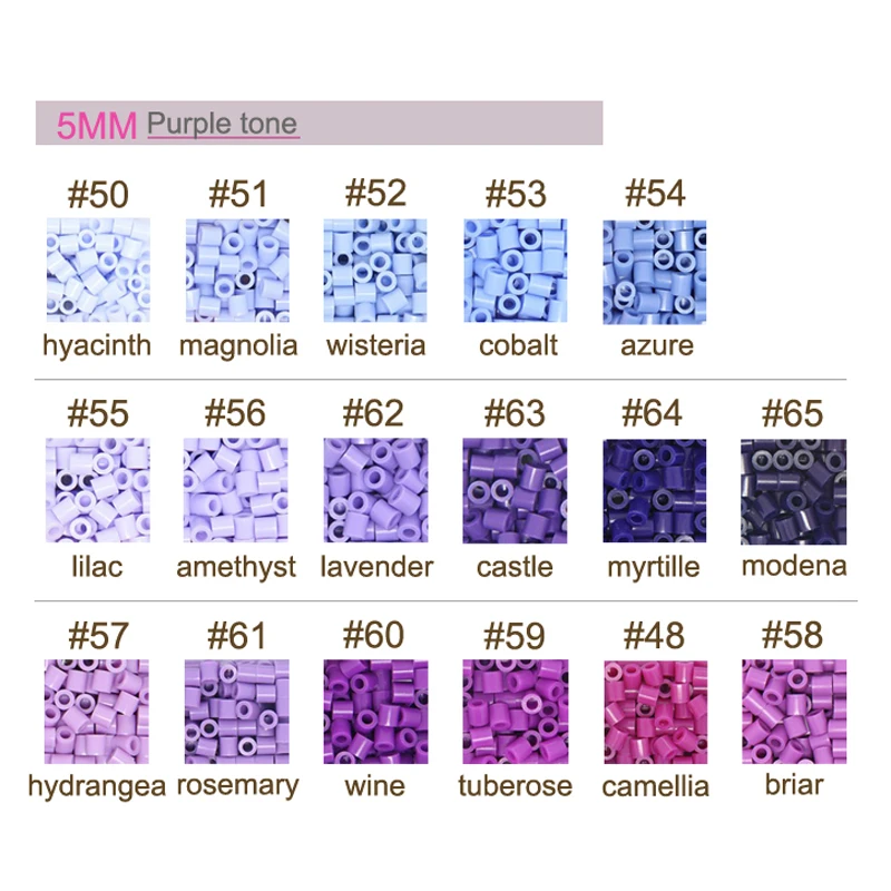 Purple Color 5mm 1000PCS YantJouet Hama Beads for Kids Iron Fuse Beads diy Puzzles Pixel Art Gift Children Toy