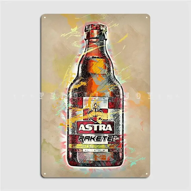 Astra Rocket Poster Metal Plaque Retro Wall Cave Plates Home Tin Sign Poster