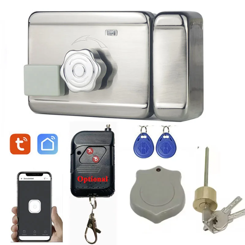 Tuya Remote Control Lock For Door Entry System Electric Motorized Lock 125KHZ ID Fechadura inteligente Access Control