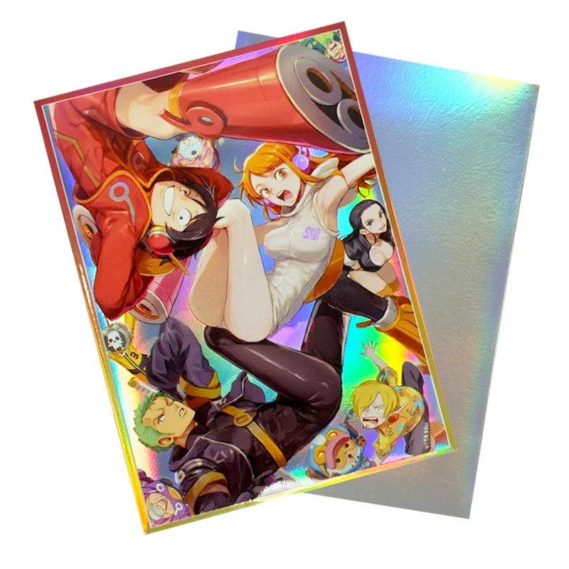 60Pcs/set Anime One Piece OPCG Game Limited Card Sleeve Luffy Nami Egg Head Island PTCG Card Protection Cover Collection 66X91Mm