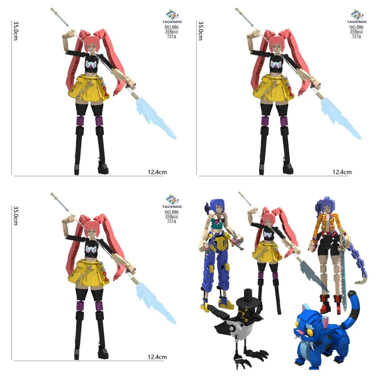 

K-pop Demon Hunters Magpie Model Building Blocks Rumi Figure Sussie Demonic Magpie Lion Crow Animal Bricks Toy Gift