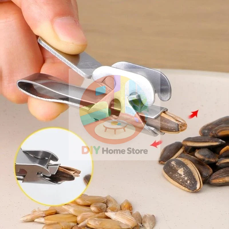 Food Grade Sunflower Seed Sheller Easy Operate Nut Cracker Non Slip Pine Nut Pistachio Peeling Tool for Family Snack Time Use