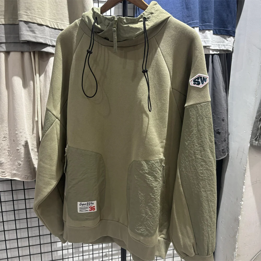 

Толстовка с капюшоном в американском стиле ретро Superway Color Blo Jaet с кетми Fce Lined ex Толстовка для пар Свободный крой Современный сле