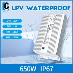 Waterproof Switching Power Supply LPV 650W fonte led AC To DC 24V 36V 48V 60V Constant Voltage LED Driver Lighting Transformer