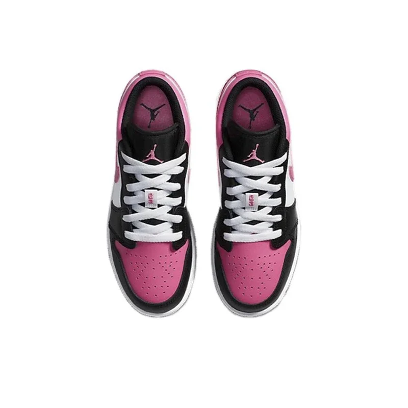 Original air jordan 1 baixo "cereja" rosa gs tamanho para mulher antiderrapante baixo-top retro clássico tênis de basquete 554723 -106