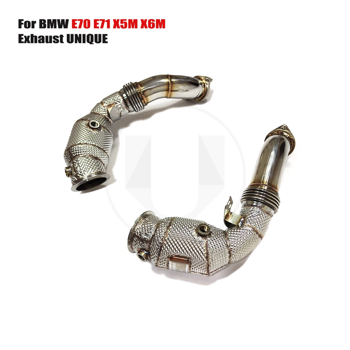 

UNIQUE for BMW E70 E71 x5m x6m V8 N63 4.4T Straight-through Stainless Steel Exhaust Downpipe exhaust pipe with insulator