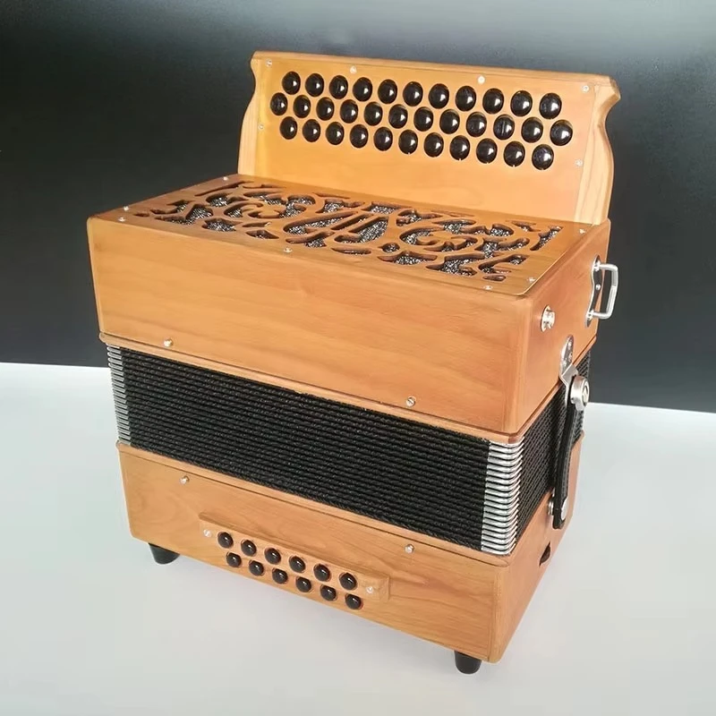 Out of stock Hot Selling Premium Classical Style 34K12B Diatonic Brass Accordion Instrument