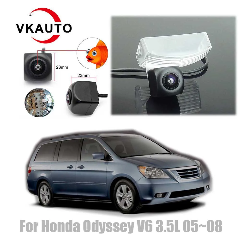 VKAUTO Fish Eye Rear View Camera For Honda Odyssey V6 3.5L 2005 2006 2007 2008 CCD HD Reverse Parking Backup Camera Monitor