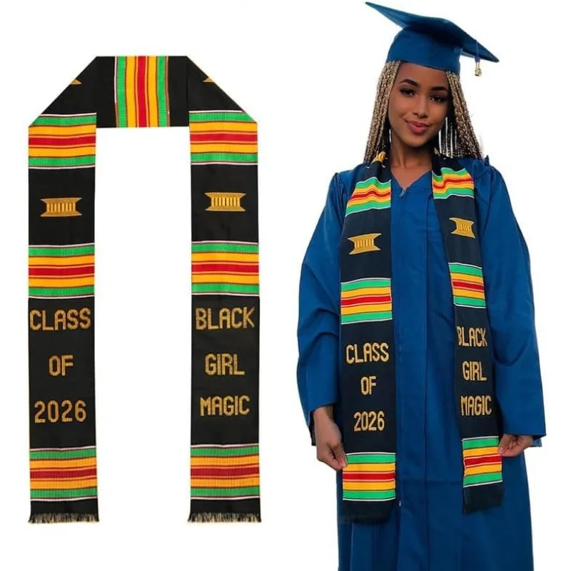 

Black Girl Magic Kente Graduation Stole 2026