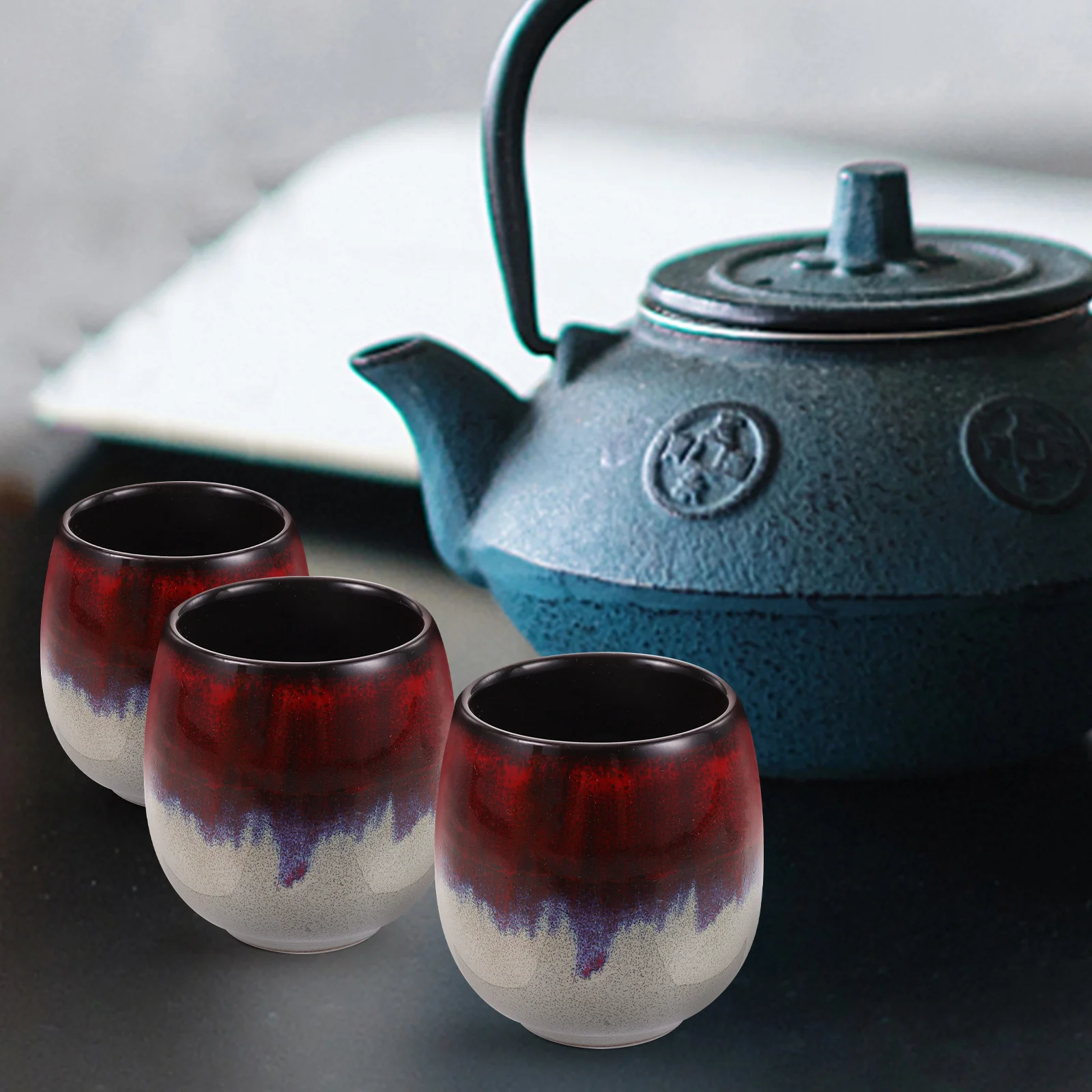 

Ceramic Tea Cup Smooth Touching Decorative Cup Japanese Style Teaware Convenient Teacup Set