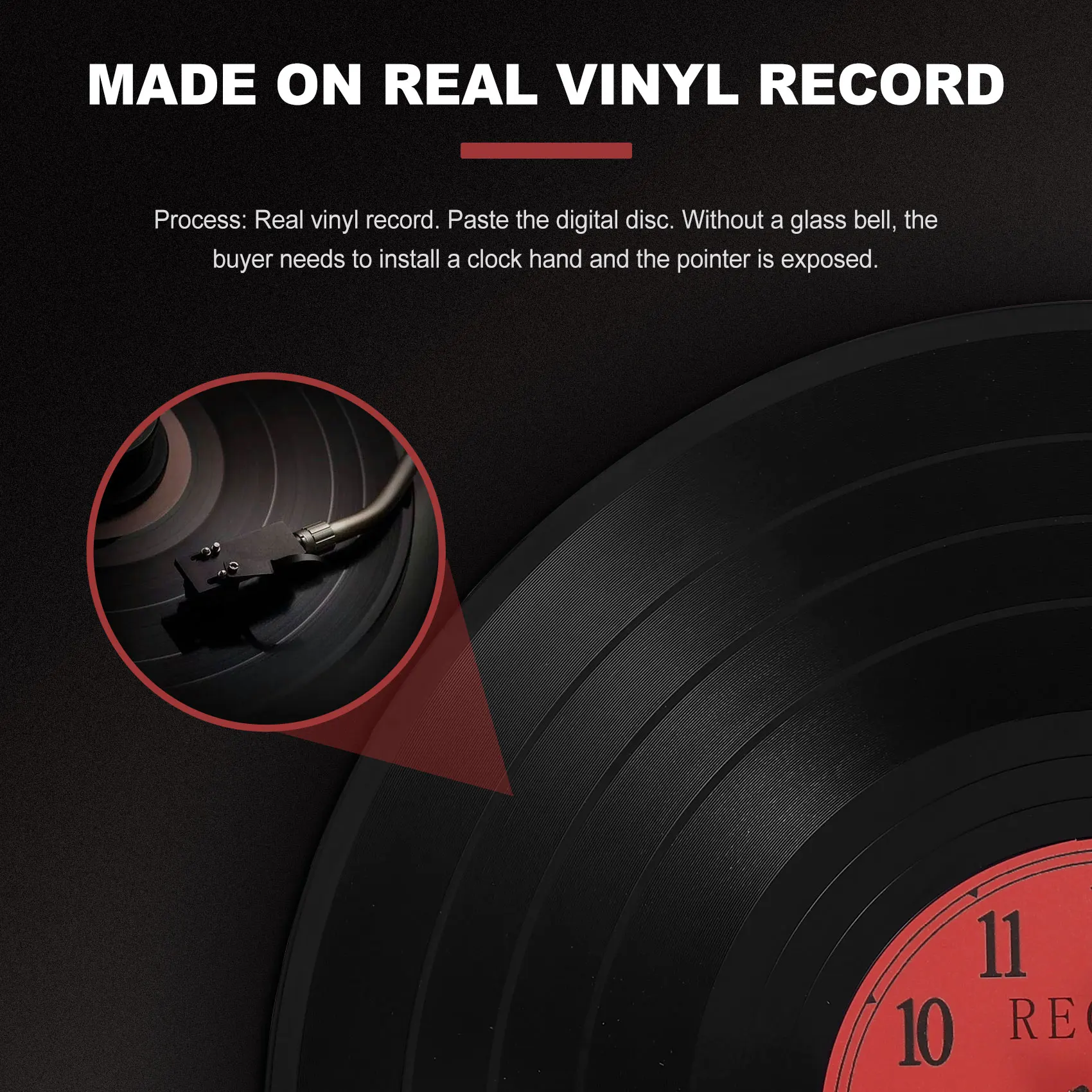 High-end European Retro Nostalgic Ultra-Quiet Clock Vinyl Record Personality Wall Clock Cafe Bar Decorative Wall Clock