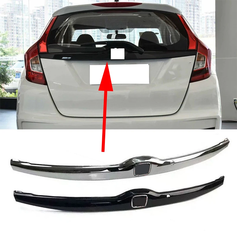 

Auto Chrome Black Rear Trunk Tailgate Boot Trim Cover Replacement for Honda Fit Jazz GK5 2014 2015 2016 2017 2018 2019 2020