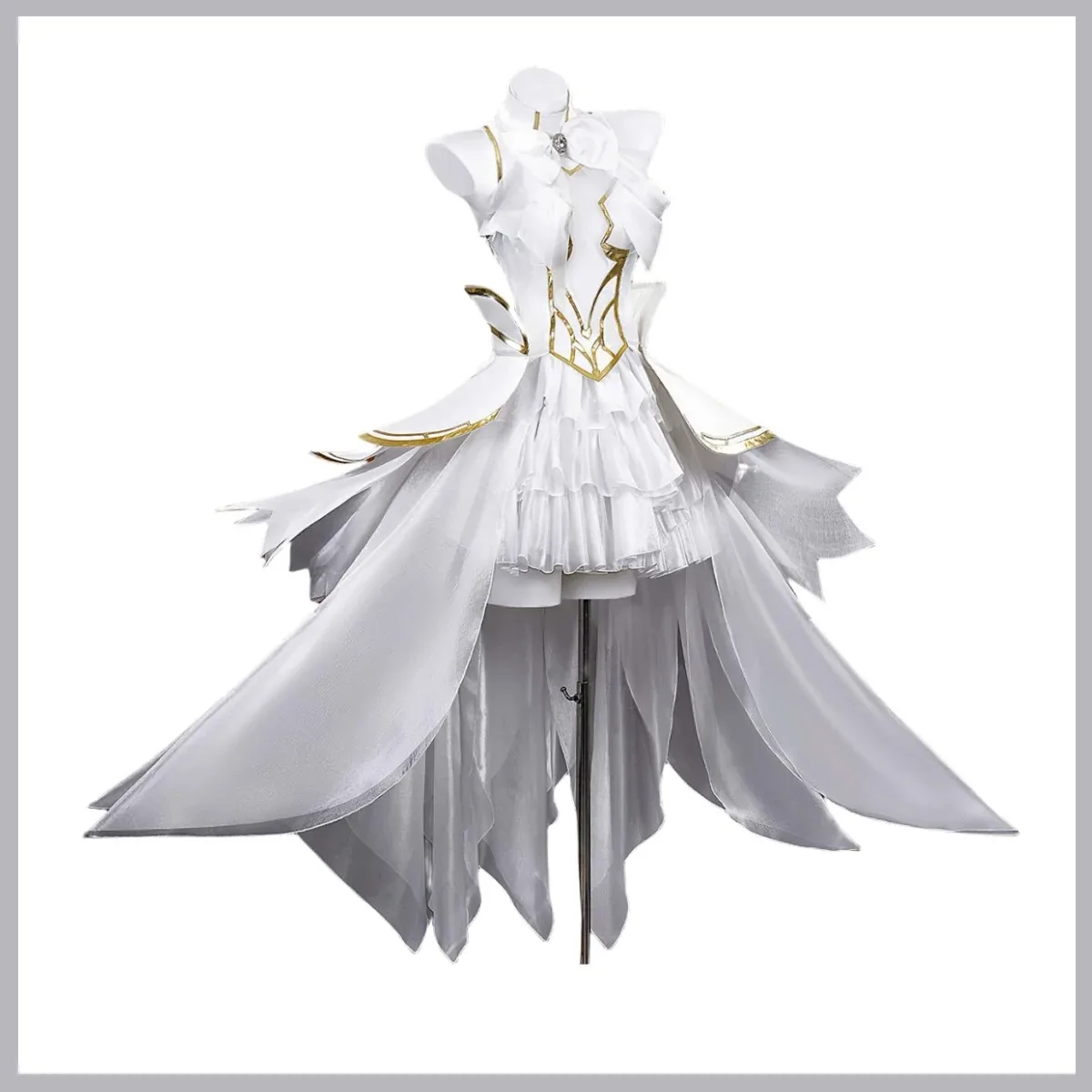 تأثيري حلي أنيمي تاريخ لايف Tobiichi اوريغامي فستان سهرة أبيض الأميرة تنورة شعر مستعار الكبار امرأة مثير فستان تنكر