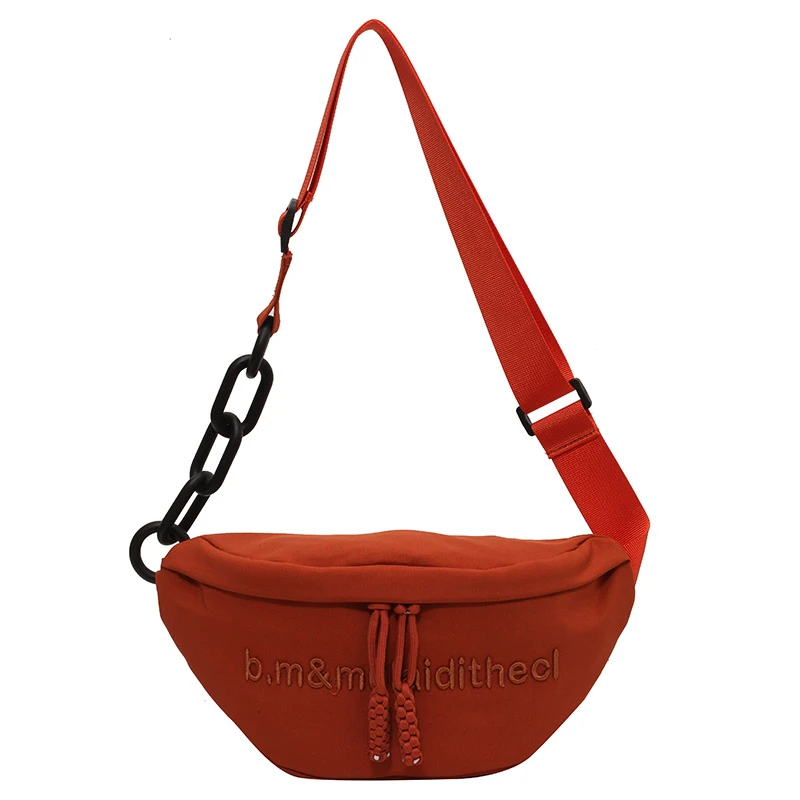 Sac de poitrine demi-lune grande capacité pour femme, sacs de taille tendance, sacs à bandoulière, sac banane, mode coréenne