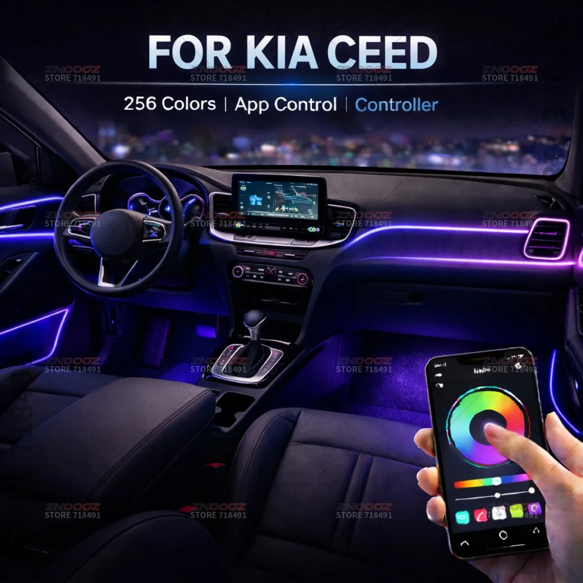 

22в1 RGB интерьер автомобиля акриловые автомобильные окружающие освещение RGB скрытая акриловая полоса украшения атмосферные аксессуары для Kia Ceed