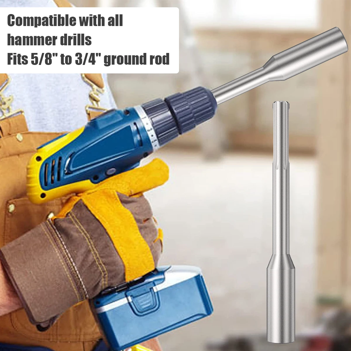 Imagem -04 - Sds-max Terra Rod Driver Resistente Terra Rod Adaptador Conversor de Broca Profissional Shank e 4