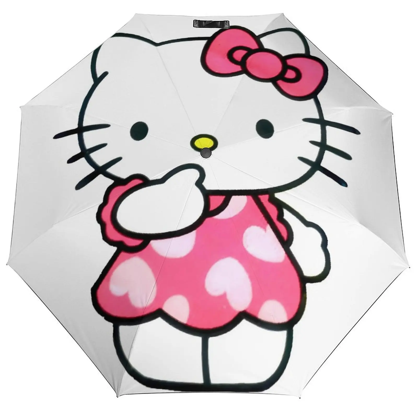 

Японский Hello Kitty Kawaii мультяшный кот, авто зонт, милый складной зонт с художественным принтом, солнцезащитный анти-УФ-зонт