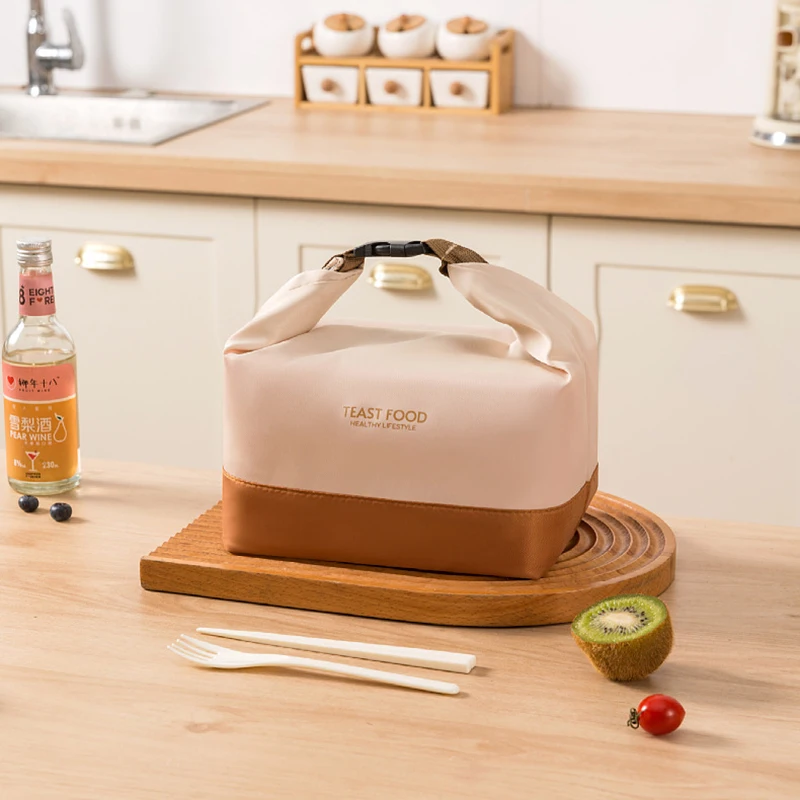 1pcs 휴대용 점심 가방 내구성 절연 도시락 상자 토트 쿨러 핸드백 열 도시락 주머니 식품 캐리어 어깨 가방