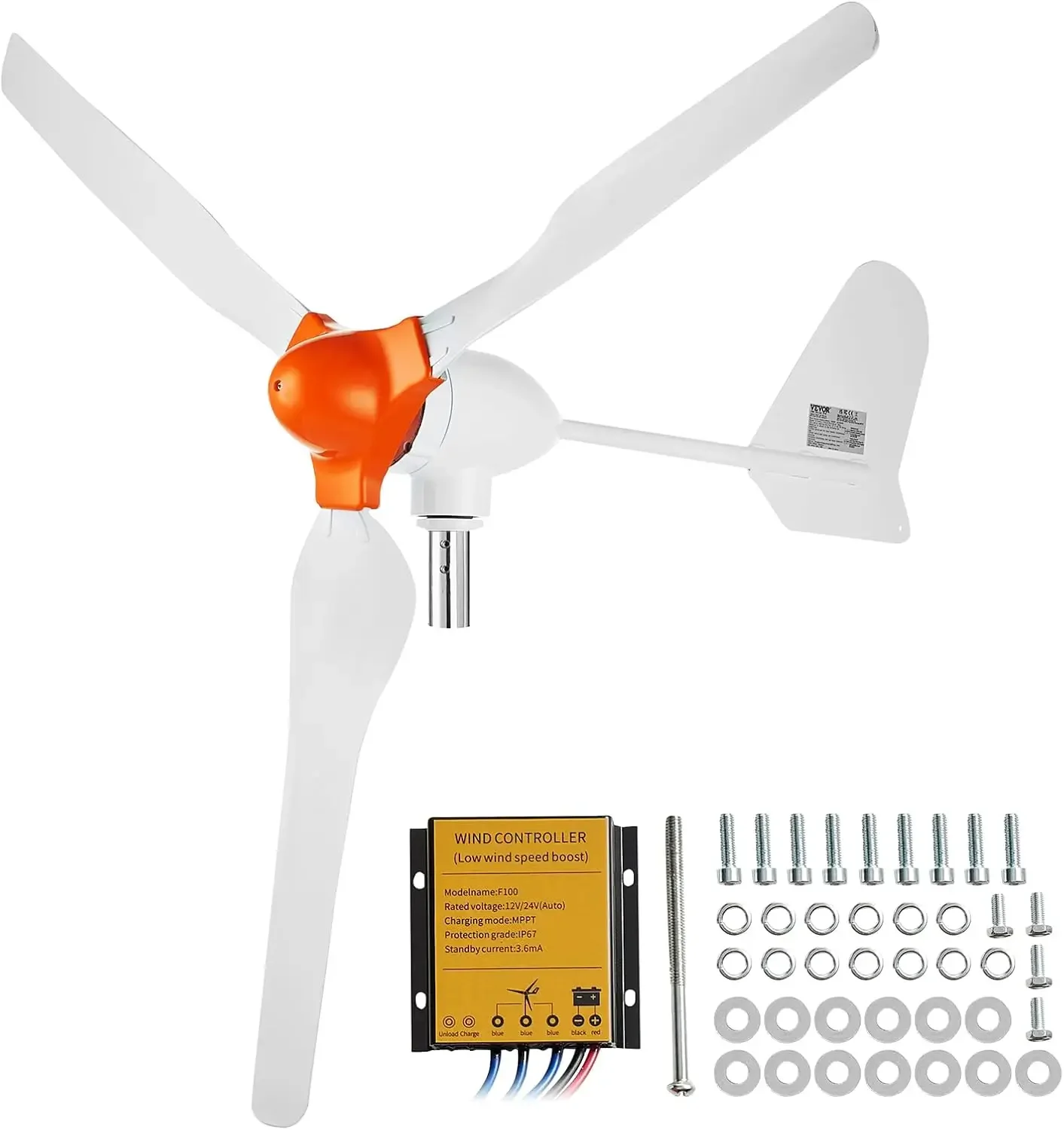800W Wind Turbine Generator, 12V Wind-Turbine Kit, 3- Power Generator with MPPT Controller & 2.5m/s Startup Speed, Suitable for