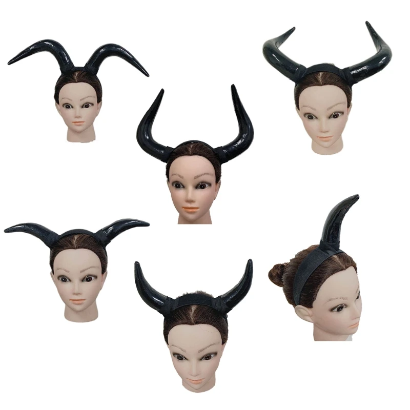 Cerceau cheveux en corne bœuf, accessoires Cosplay, coiffure d'halloween, accessoires fête gothique, livraison