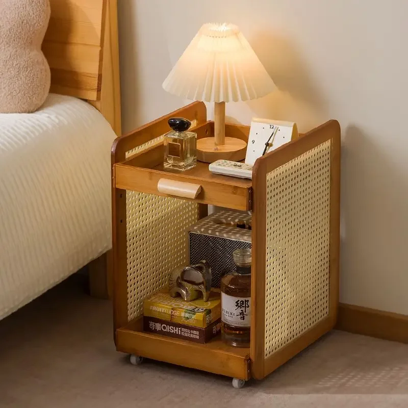 # Aesthetic Glass Nightstands Storage Brown Elegant Living Room Nightstands Bedside Bedroom Small Mesitas De Noche Furniture Hom