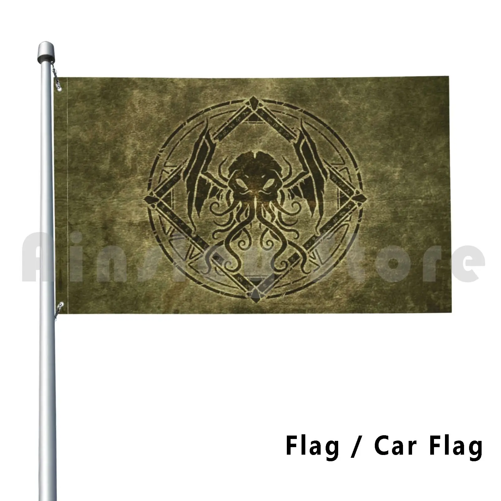 Cthulhu design-bandeira de couro antigo bandeira do carro engraçado cthulhu eldritch horror escuro mais velho deus tentáculos mais velho