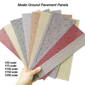 歩道レンガモデルプレート,市松模様の正方形のブロック,日曜大工の建築,手作りの列車レイアウト,1個