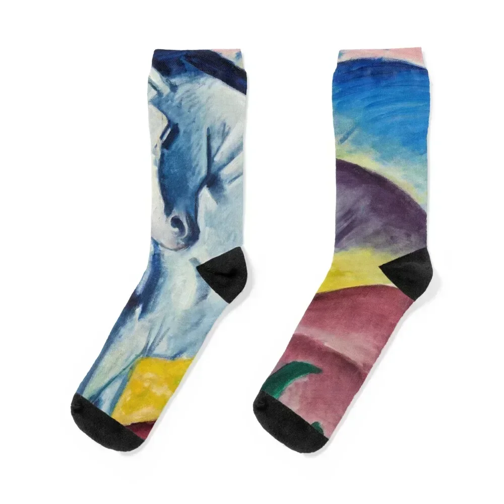 

Franz Marc - Blue Horse Socks Thermal man winter anti-slip bright garter Toe sports Designer Man Socks Women's