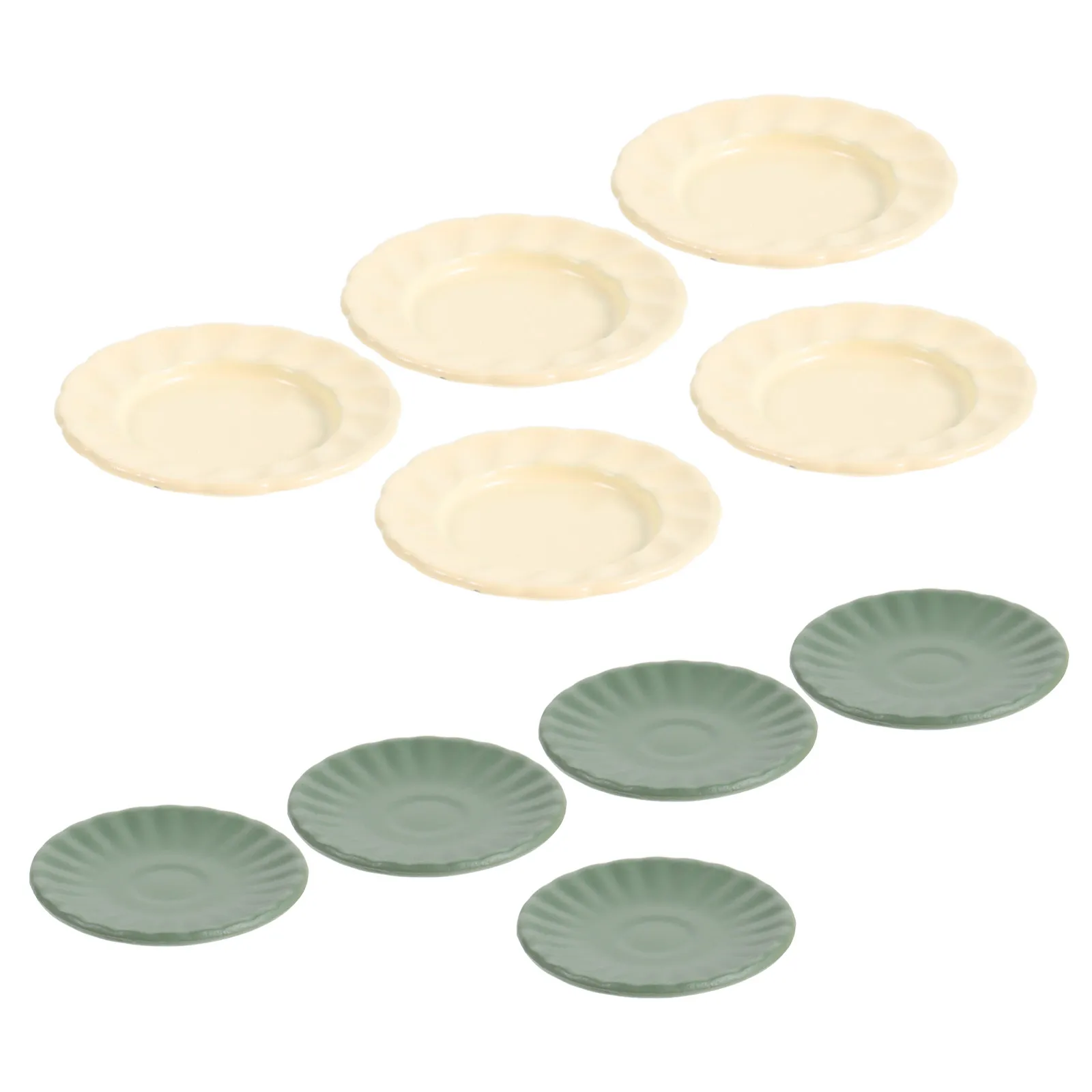 

10Pcs Mini Candy Color Plates 0.9x0.9inch Miniature Plastic Pastel Kitchenware Accessories for Dollhouse Food Display Party