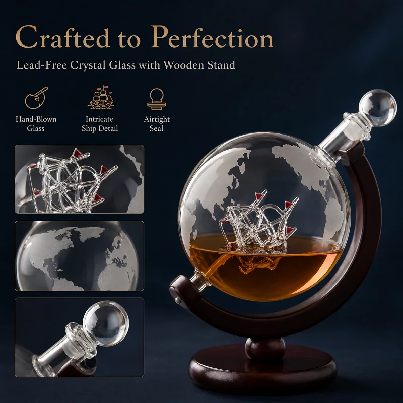 Globe Whiskey Decanter Set wit - Decanter Globe Set ulasan dan harga