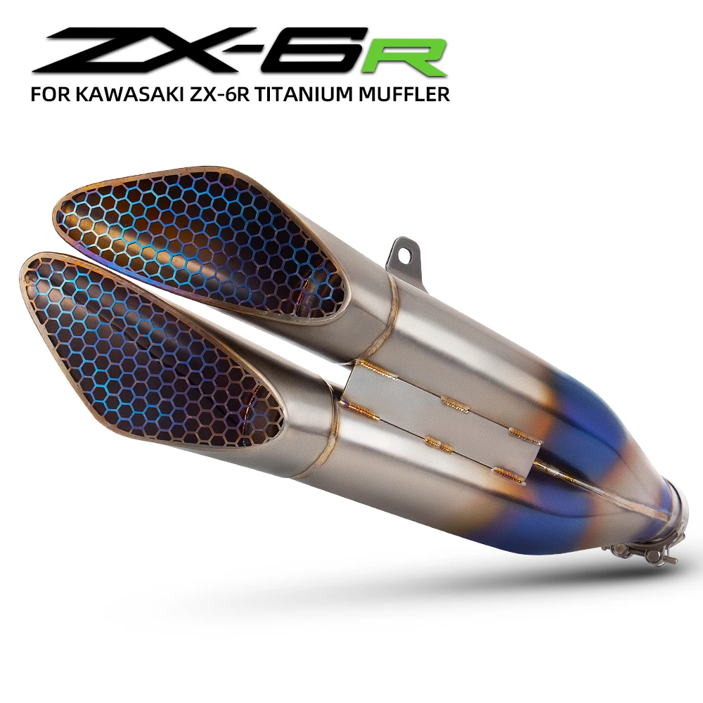 

Для kawasaki zx6r 636 zx 6r ZX-6R 2021-2024 GP Racer титановый сотовый кованый мотоциклетный выхлопной комплект без шнуровки гоночной линии