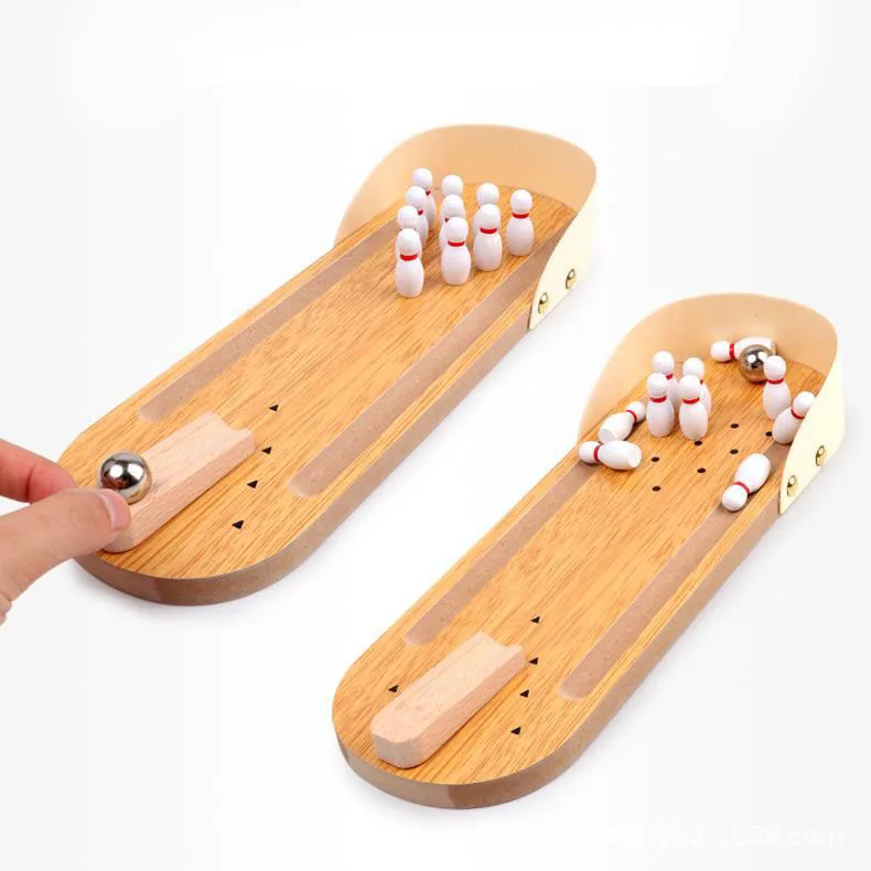 

Mini Wooden Bowling table game Basketball Sports Kids Toys Adult Children Desktop Battle Board Game Parent-Child Table Game Gift