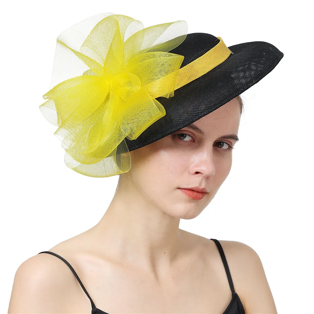 

Ladies Formal Dress Floral Fascinator Hat Party Big Chapeau Cap With Hair Clip Women New Derby Royal Headpiece Church Headwear