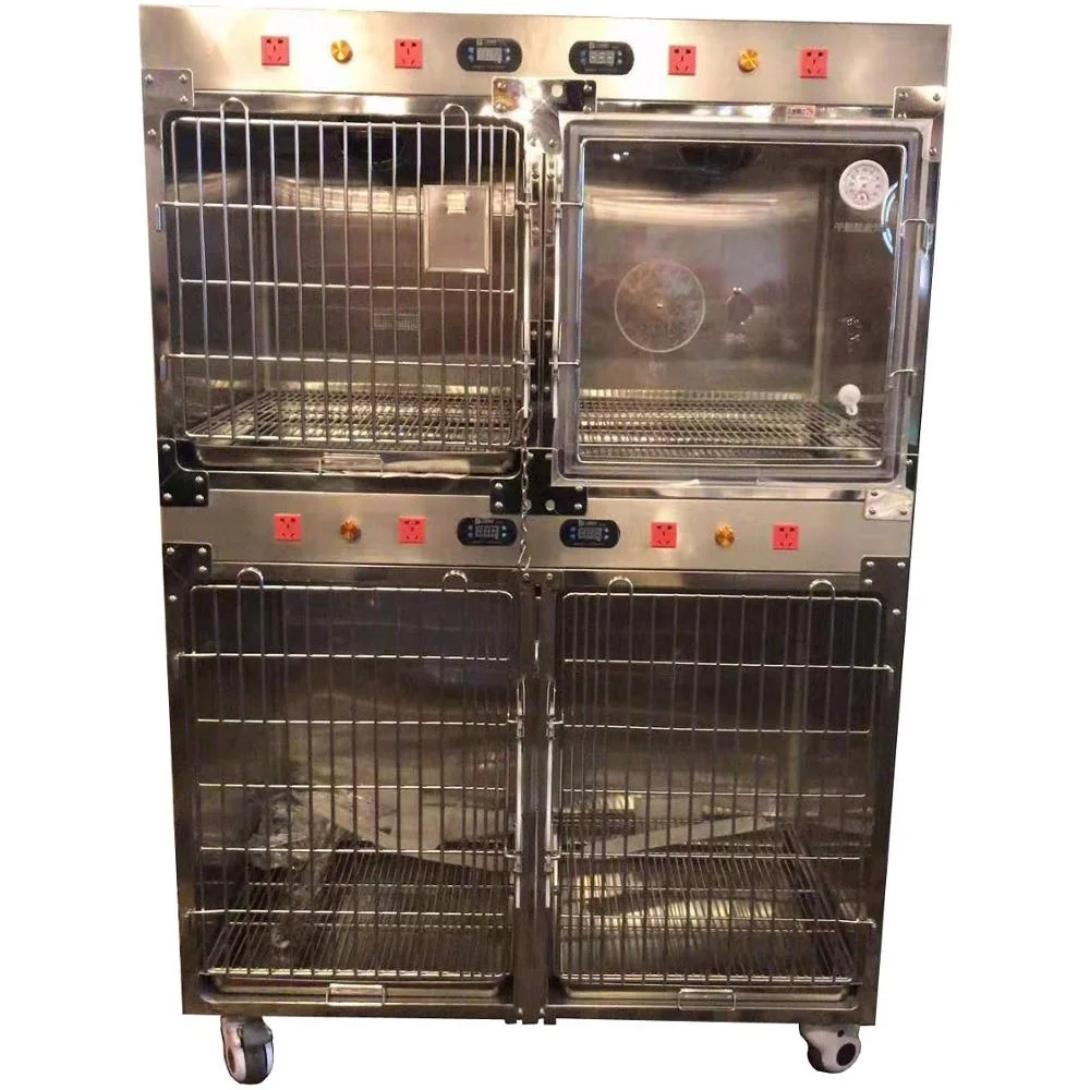 Newest Heated Stainless Steel Oxygen Cage Modular Dog Kennels System Dog Crate