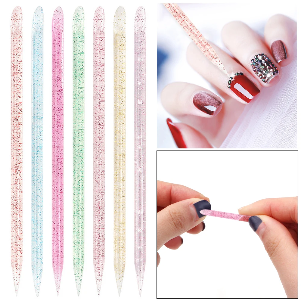 

25pcs Nail Art Cuticle Pusher Crystal Stick Reusable Double End Manicures Cuticle Dead Skin Remove Regrowth Pedicure Nail Tools