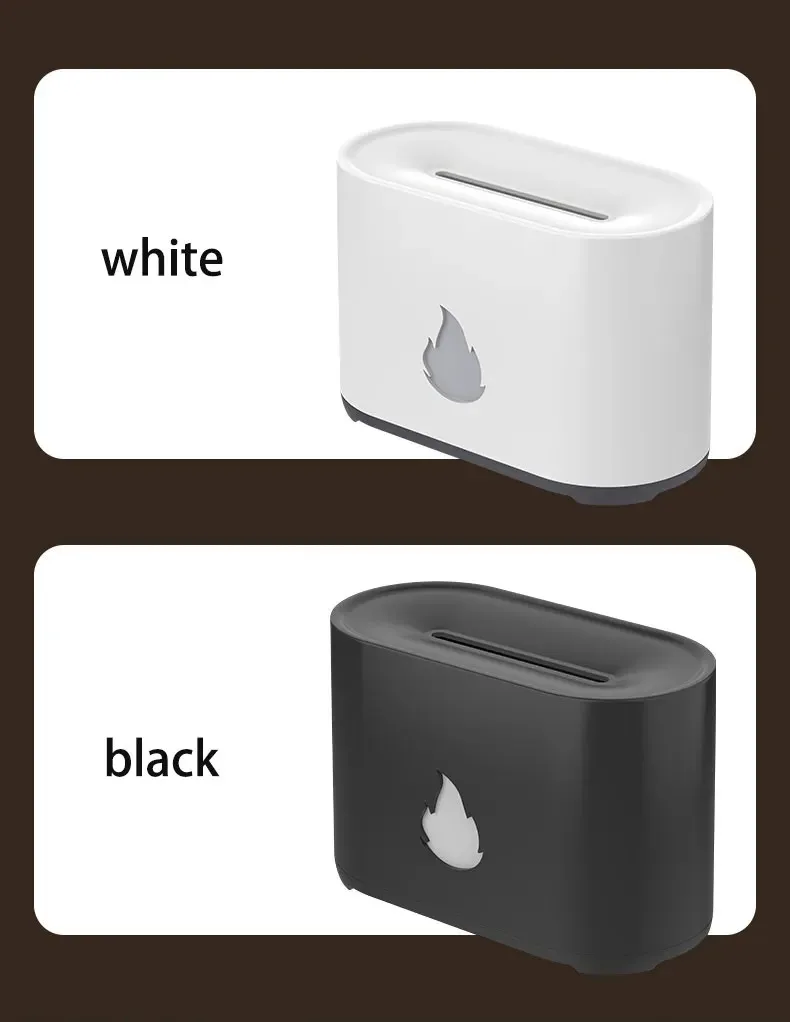 Aroma diffuser, air humidifier, ultrasonic cold fogger, atomizer, LED essential oil simulation flame