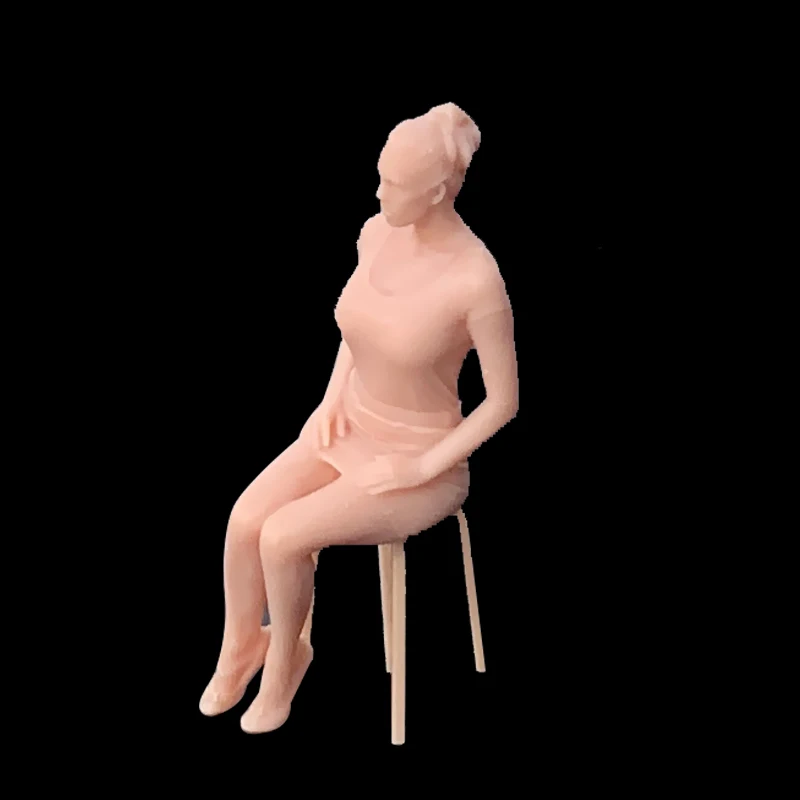 1:64 Figure Sitting Position Miniature 1/43 Man Woman Sit And Chat Resin Model Garage Kit Need To Be Colored By Yourself