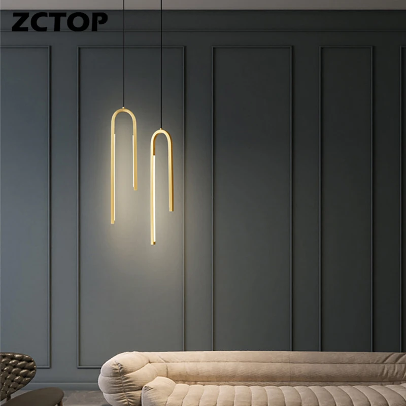 Candelabros LED modernos para sala de estar, comedor, Bar, dormitorio, luces de noche, decoración de lámparas colgantes de cobre completo para interiores, 2023