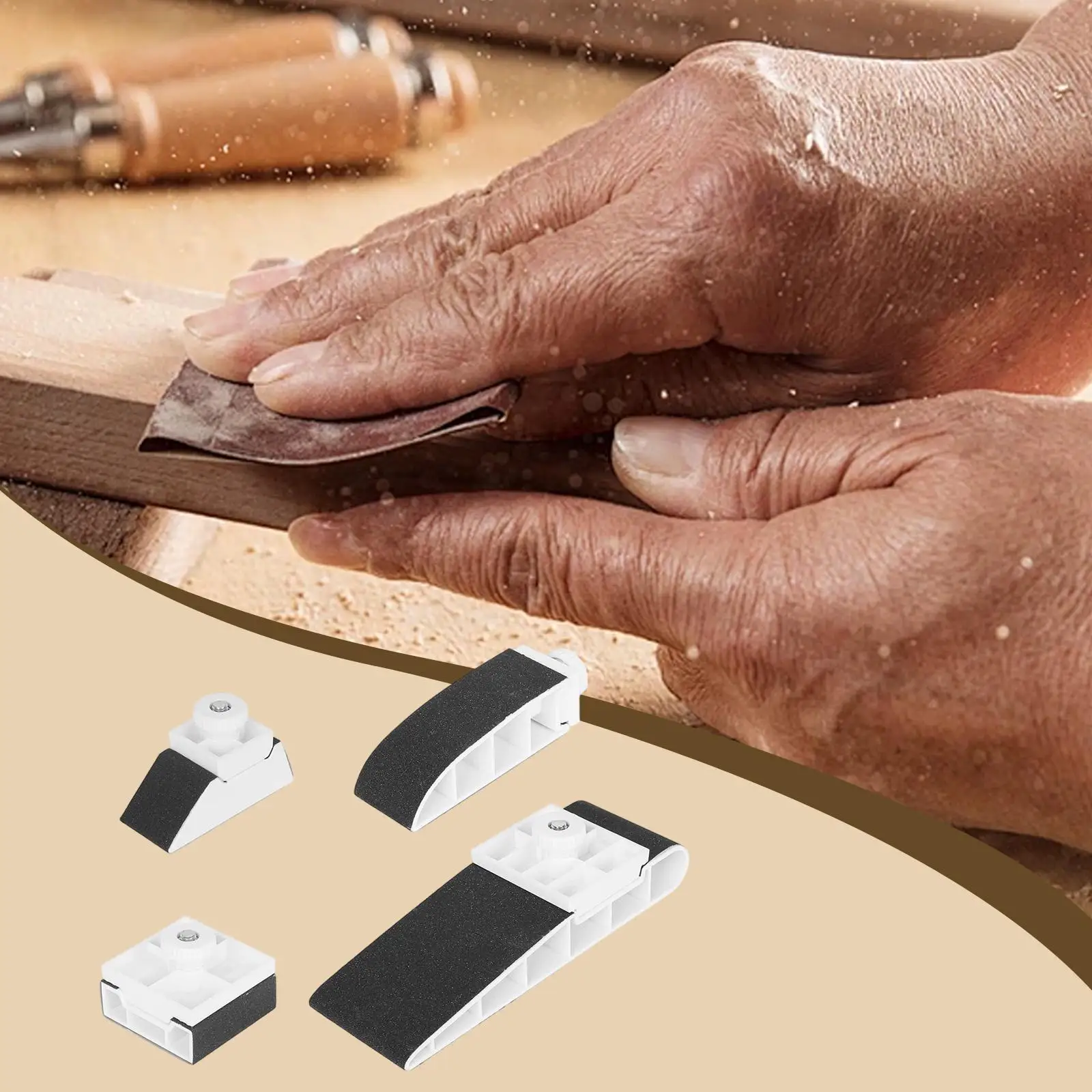 Sandpaper Block Set Rust Removal Corner Grinding Tool Plastic Hand Sanding for Metal Wood and Home Repair Tasks