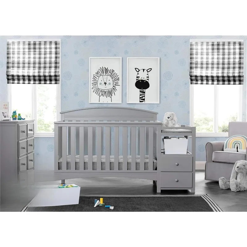 Children Abby Convertible Crib and Changer, Grey