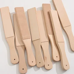 1PC Leder Schärfen Messer Holzgriff doppelseitige Polieren Schärfen Platte DIY Leder Handwerk Zahnen Polieren Platte